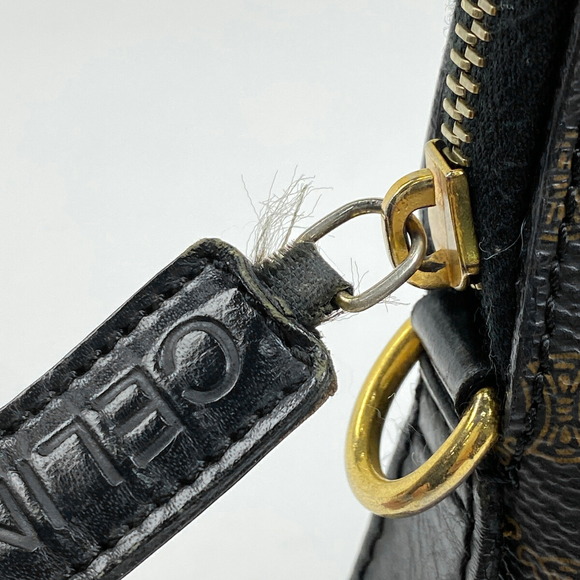 Celine Macadam Pattern Canvas Handbag Black Brown - Picture 5 of 6